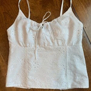 Abercrombie and FinchWhite eyelet lace crop top